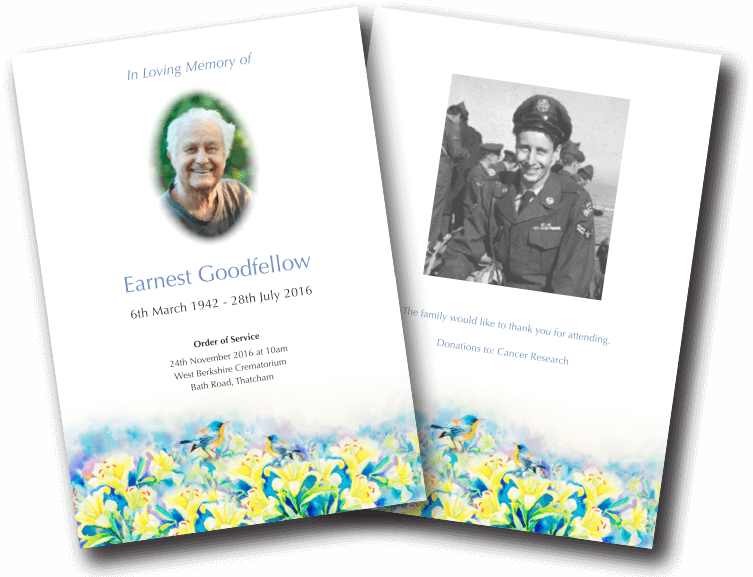 modern funeral order of service design