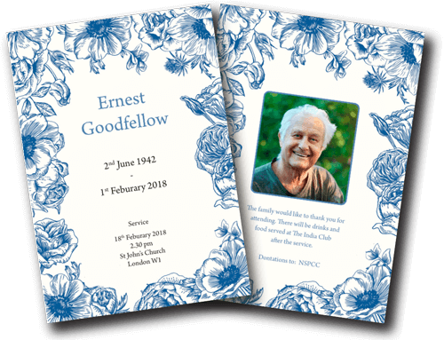 Victoriana funeral order of service design