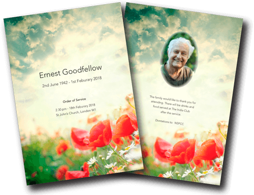 modern funeral order of service design