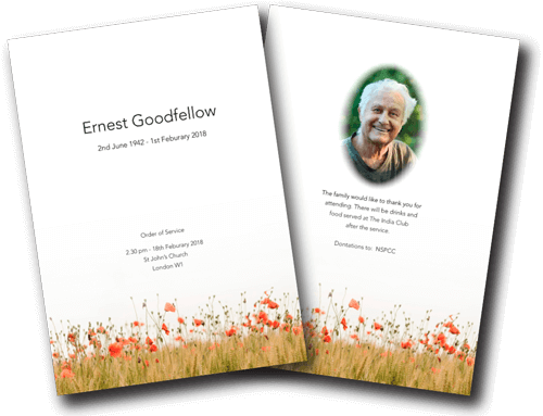 modern funeral order of service design