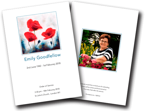 floral funeral order of service design