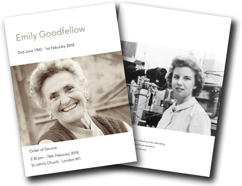 Traditional funeral order of service design