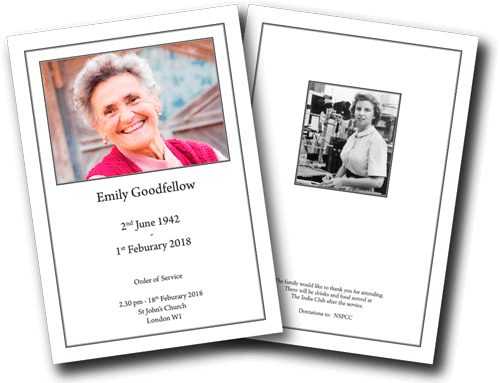 Traditional funeral order of service design