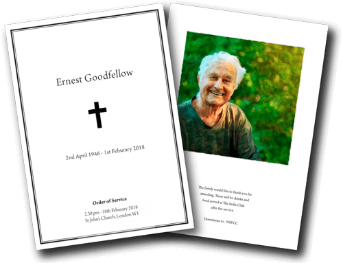 Traditional funeral order of service design