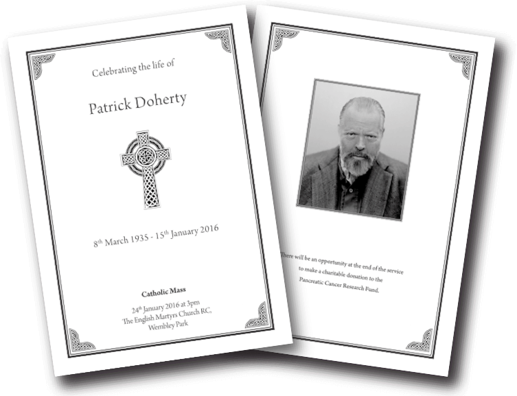 classic funeral order of service design