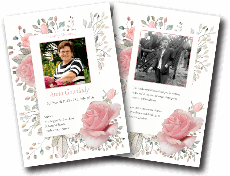 floral funeral order of service design